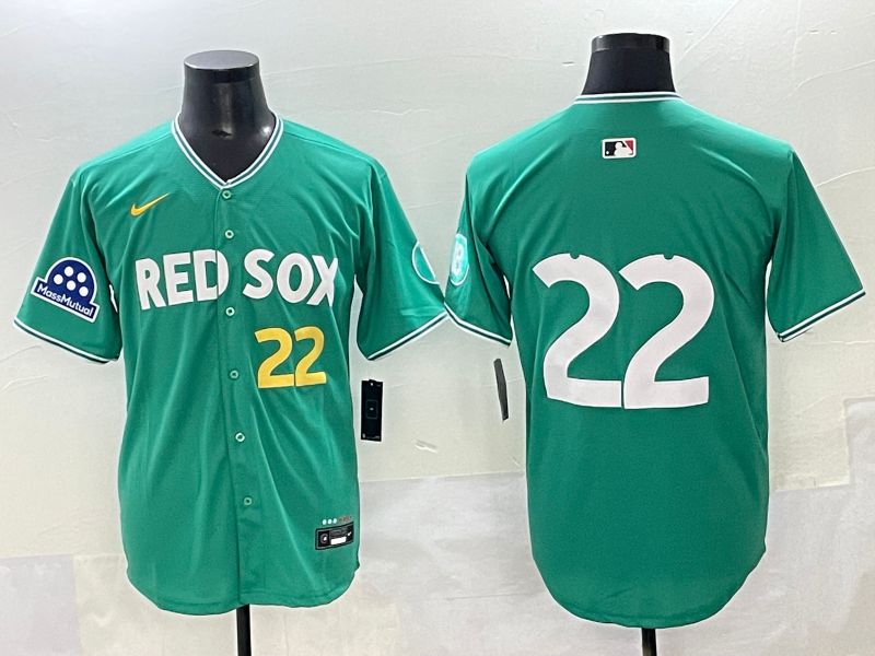 Men 2025 Boston Red Sox #22 No Name Green Joint Name Nike MLB Jersey style 7